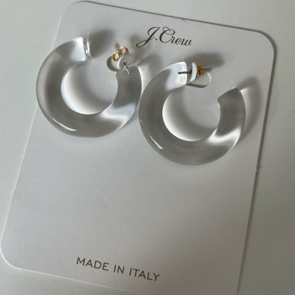 J. Crew Chunky Clear Acrylic Hoops